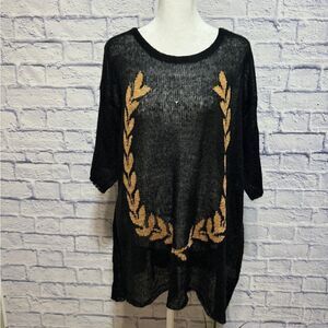 Rare wild fox white label laurel leaf sheer sweater with flaws
